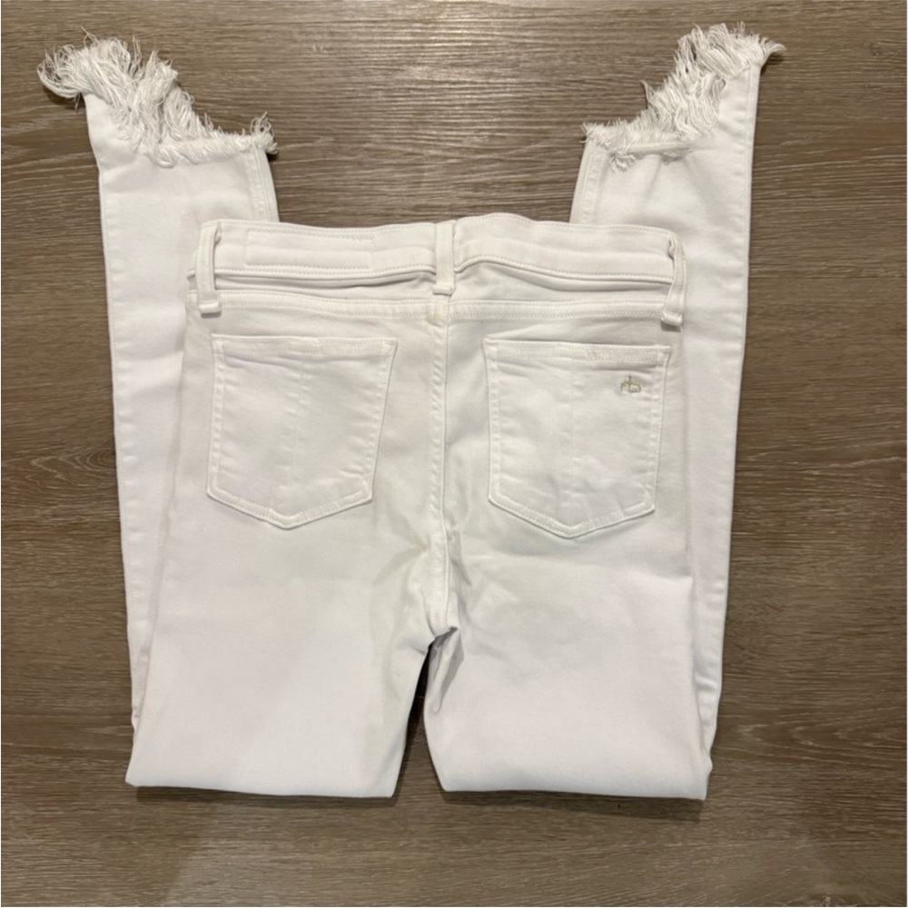 rag & bone White Raw Hem Skinny Ankle Jeans 25 Stretch - Picture 5 of 10